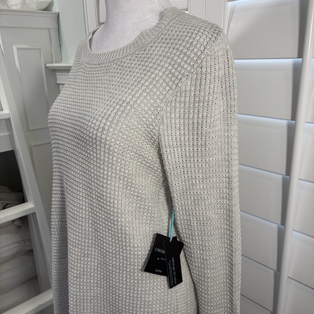 NWT Cynthia Rowley Active Gray Knit Sweater - Picture 2 of 10